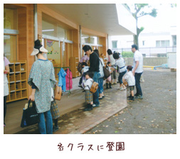 各クラスに登園