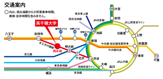 西永福駅までの路線図